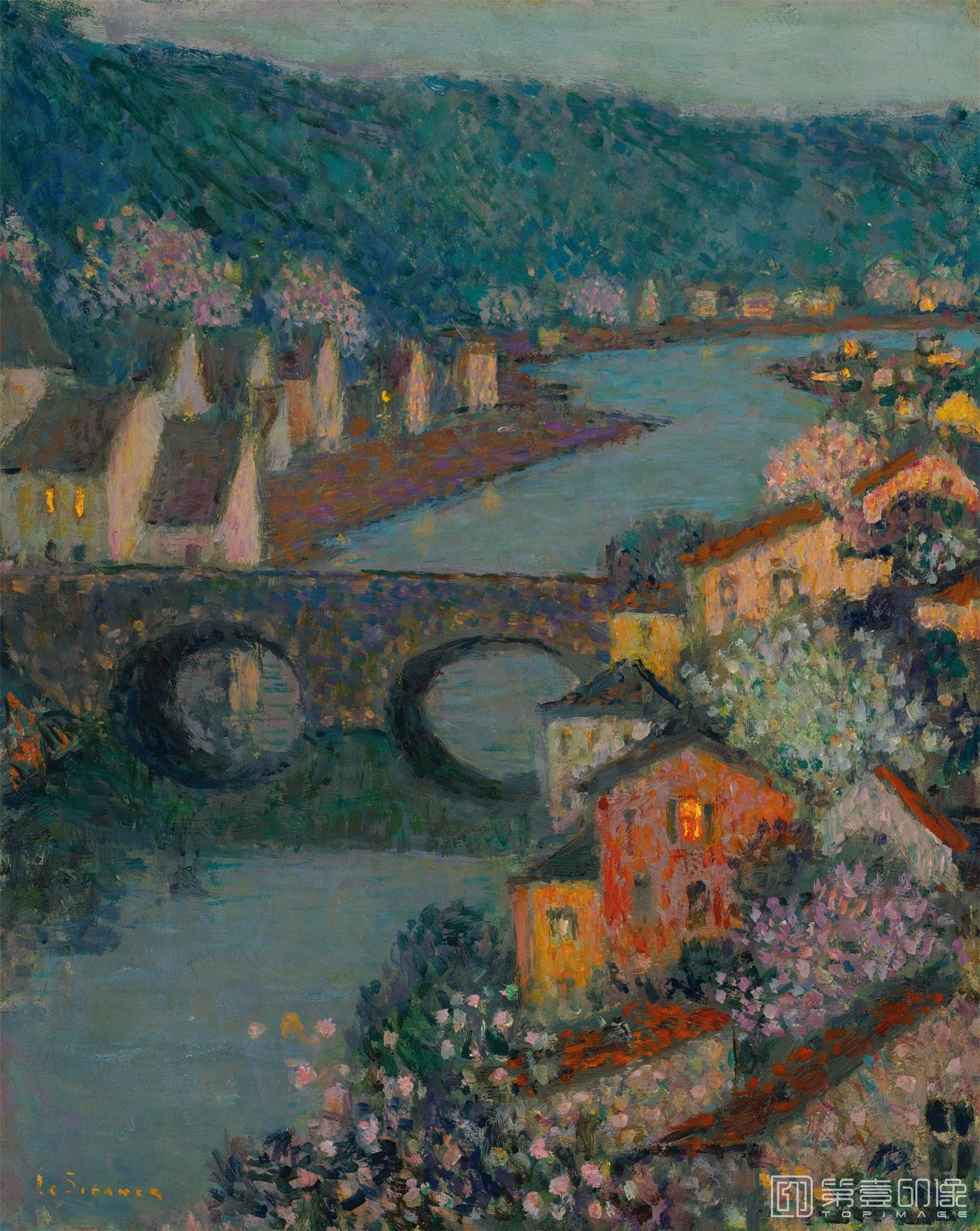 油画-LESMAISONSSURLARIVIERE